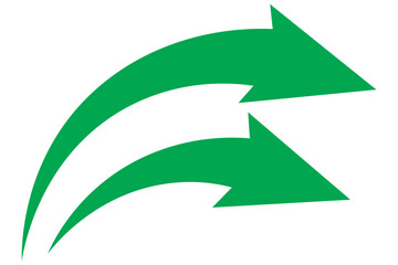 Fototapete - Set long green curve arrow icon. Black curve arrow icon set isolated on white background. Curved arrows symbol.