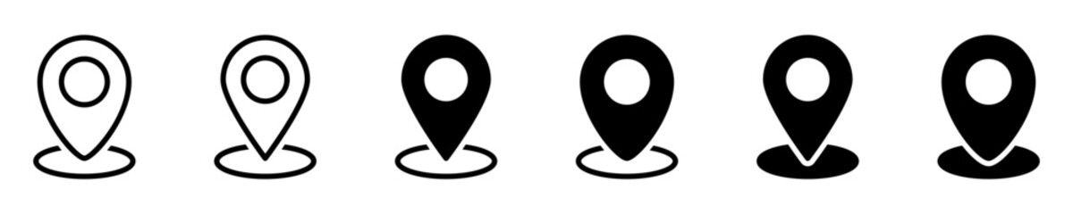 Poster - Location icon Position marker symbol. Location pin icon Map pointer icon set. Red location sign, Navigation icon