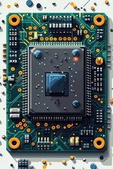 Poster - Close-up of a circuit board with electronic components