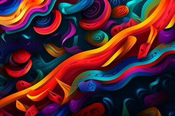 Aufkleber - Abstract background flowing with vivid colors, creating a vibrant and dynamic visual experience