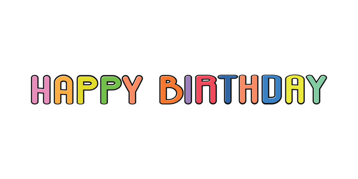 Happy Birthday vector background. Lettering invitation or greeting card. Vector illustration.