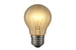 © Michael - Classic light bulb glowing with warm yellow light on a transparent background, representing ideas and innovation