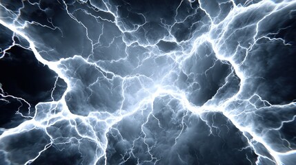 Poster - Dynamic Lightning Bolt with Cinematic Lighting and Dark Atmosphere