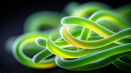 Poster - Macro Close-Up of Phosphorescent Organic Material in Vibrant Green