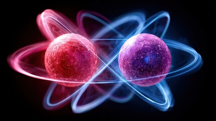 Fototapete - Close-Up Digital Art Displaying Concept of Quantum Entanglement