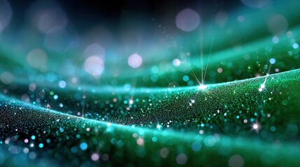 Fototapete - Close-Up of Dynamic Shimmering Particles in Motion