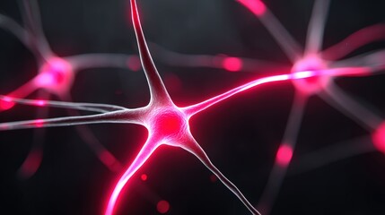 Fototapete - Glowing Cybernetic Particles Entangled in a Futuristic Design