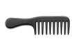 © Michael - Black plastic hair comb resting flatly, cutting transparent background with minimalist styling design
