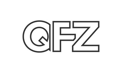 Poster - QFZ logo design template with strong and modern bold text. Initial based vector logotype featuring simple and minimal typography. Trendy company identity.