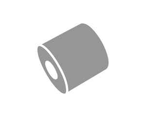 Poster - Simple grey cylindrical icon, perfect for representing data storage, packaging, or industrial concepts.