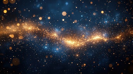 Fototapete - Cosmic glitter stream on dark background