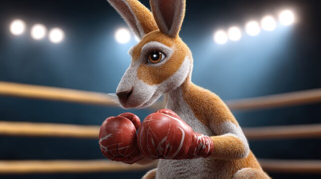 Kangaroo boxing illustration