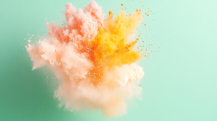 Aufkleber - Vibrant explosion of color clouds creates a striking visual effect, perfect for backgrounds and creative designs.