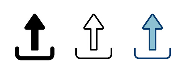 Poster - Upload icon vector isolated on white background. Upload sign icon. Upload button. Load symbol.