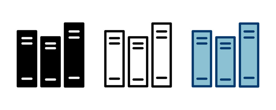 Library icon vector isolated on white background. Book icon vector