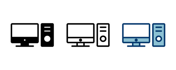 Fototapete - Computer icon vector isolated on white background. PC Icon vector. Computer monitor icon. Flat PC symbol