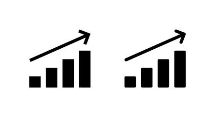 Poster - Growth bar chart with upward trend arrow icon. Increase, success, and financial rise sign symbol