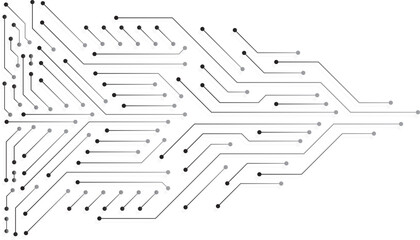 Poster - Abstract circuit board pattern. Computer circuit board seamless black and white technology background