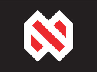Poster - Modern Geometric Interlocking Shape Symbol Logo Mark Design Element