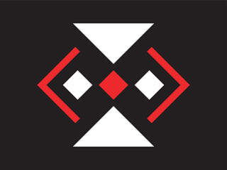 Poster - Abstract Geometric Shape Composition Triangles and Diamond with Minimalist Style
