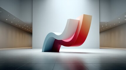 Aufkleber - Abstract Flowing Form: Modern Artistic Shape in Space