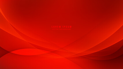 Wall Mural - Abstract red background with flowing curves and soft gradients. Overlapping transparent shapes