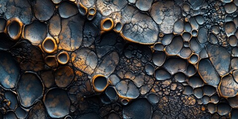 Leinwandbilder - Macro shot of intricate, textured patterns with fine details and rich tones, perfect for sophisticated, layered backgrounds.