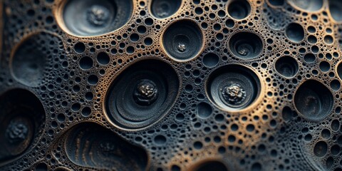 Leinwandbilder - Macro shot of intricate, textured patterns with fine details and rich tones, perfect for sophisticated, layered backgrounds.