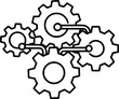© pawcket - Interlocking Gears Outline Icon