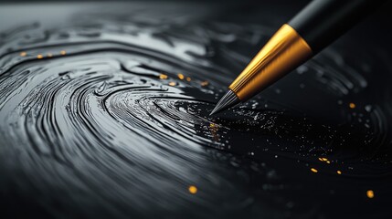 Aufkleber - Detailed view of a tablet s stylus on its screen, showcasing precise lines and an artistic interface for digital creativity.