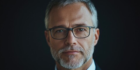 Poster - Professional studio portrait of a confident executive, with a clean background and controlled lighting to capture authority.