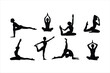 © Habib - Yoga Poses Silhouettes - Women Practicing Yoga & Pilates Vector Set
