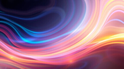 Poster - Abstract light background wallpaper design colorful bright neon glow wave smooth modern art texture pattern