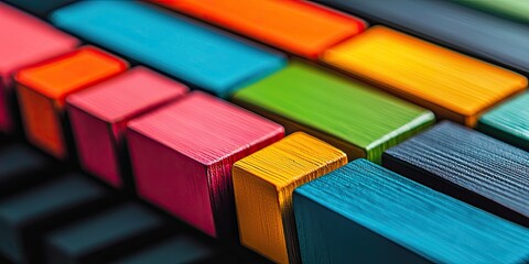 Leinwandbilder - Macro shot of a bar chart with sharp contrasts and vibrant highlights, ideal for modern data-driven designs.