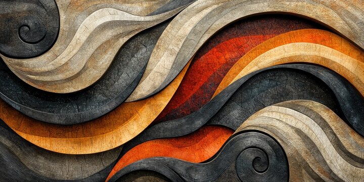 Abstract image showcasing hand-drawn geometric patterns with a freeform, artisanal quality, merging intricate lines and organic shapes in a harmonious design that capture