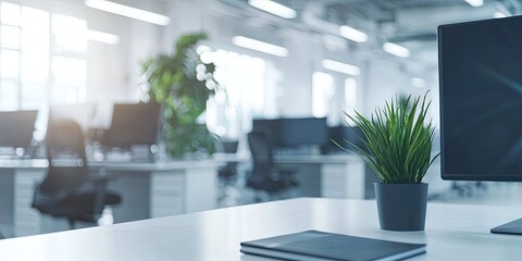 Leinwandbilder - a clean white workspace featuring minimal decor and sleek design, perfect for professional minimalist backgrounds.