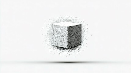 Poster - A cube-shaped object with a textured surface.