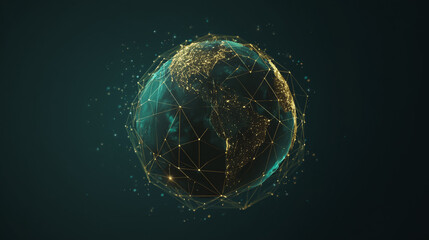 Wall Mural - background network points earth's surface wave background abstract digital wave background informati