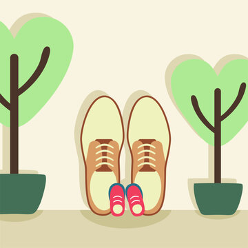 Illustration of Babalar Günü or Father's Day, Symbolic Traces of Father and Son,illustration set represents the warmth and simplicity of Father's Day or Babalar Günü through symbolic everyday objects