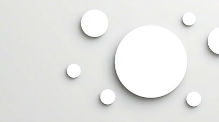 Poster - Abstract design with multiple circles on a light gray background.