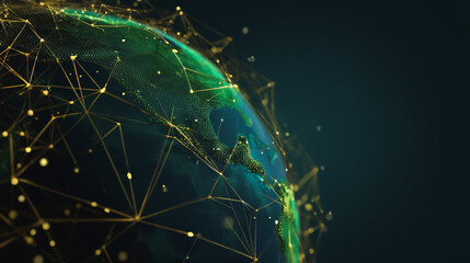 Wall Mural - background network points earth's surface wave background abstract digital wave background informati