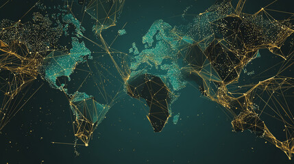 Wall Mural - background network points earth's surface wave background abstract digital wave background informati