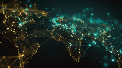 Wall Mural - background network points earth's surface wave background abstract digital wave background informati