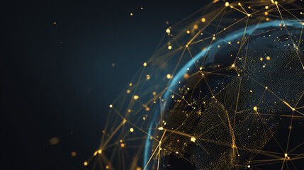 Wall Mural - background network points earth's surface wave background abstract digital wave background informati