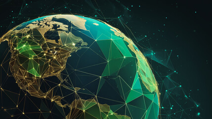Wall Mural - background network points earth's surface wave background abstract digital wave background informati