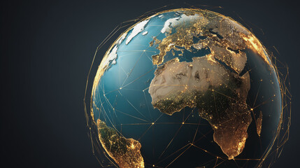 Wall Mural - background network points earth's surface wave background abstract digital wave background informati