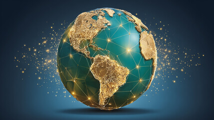 Wall Mural - background network points earth's surface wave background abstract digital wave background informati