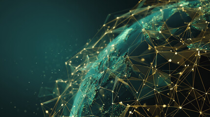 Wall Mural - background network points earth's surface wave background abstract digital wave background informati