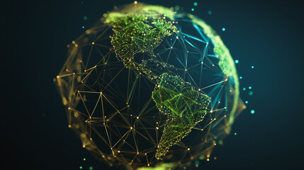 Wall Mural - background network points earth's surface wave background abstract digital wave background informati