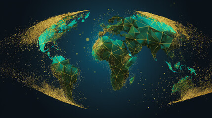 Wall Mural - background network points earth's surface wave background abstract digital wave background informati
